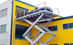 Car elevator on scissors