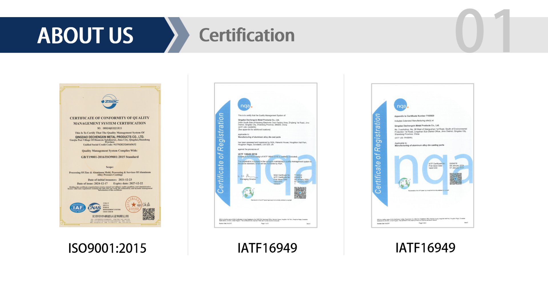 IATF 16949 Certification IATF 16949 Certification