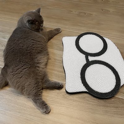 White Bottom Glasses Cat Scratching Pad