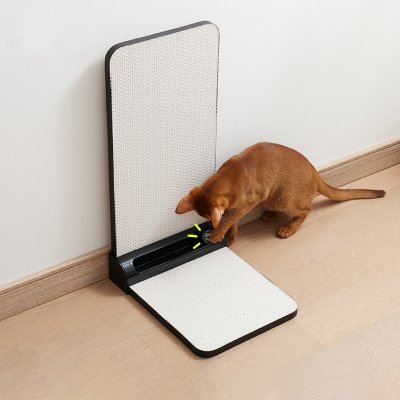 L-Shaped Single-Sided Track Cat Scratching Pad(White) 