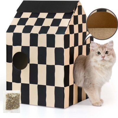 Checkered Cat Nest Type Cat Scratcher