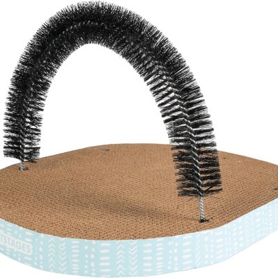  Catstages Scratch & Groom Cat Scratcher with Removable Curved Brush for Self-Grooming Station