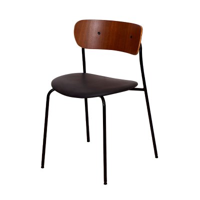Nordic Metal Legs PU Leather Upholstered Restaurant Dining Chair