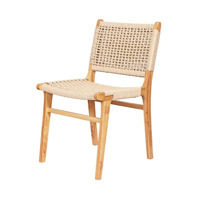 Restaurant Dining Room Wooden Woven Rope Chairs 