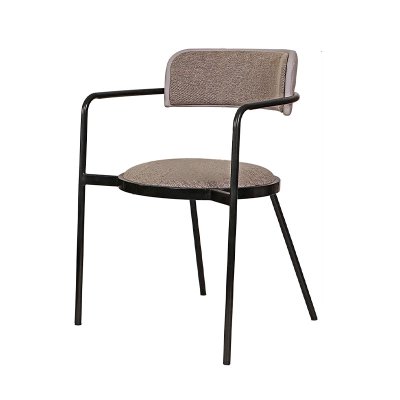 Light Luxury Premium Quality Armchair Simple Home Dining Chair with Metal Legs