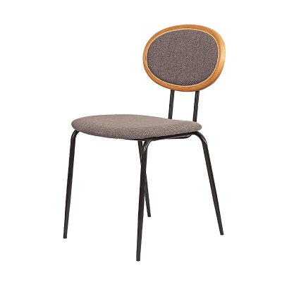 Modern Luxury Ins Style Minimalist Wood Steel Rattan Upholstered Dining Chair