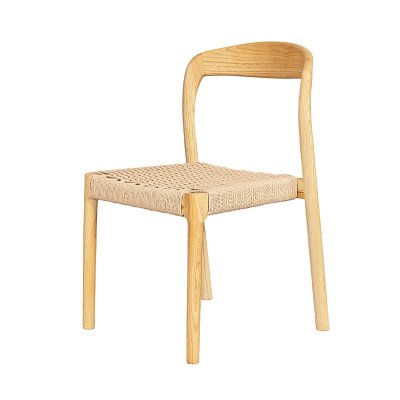 Household Furniture Dining Room Stacking Chairs Solid Wood Woven