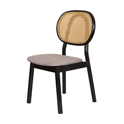 Wholesale nordic handmade wooden dining room wicker chair