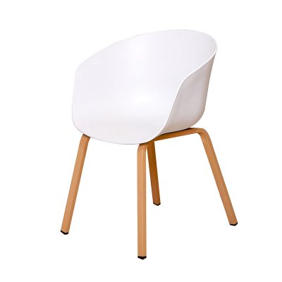 With Metal Legs Plastic White Outdoor Cafe Chairs