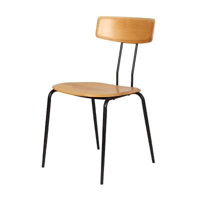 Wood Dining Chair With Metal Legs Living Chair