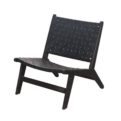 Braided Saddle Leather Beach Dining Chair