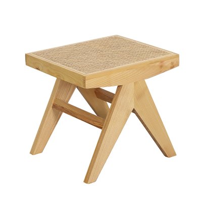 Modern Outdoor Balcony Solid Wood Woven Rattan Chair