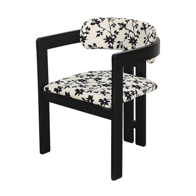 Wood Restaurant Furniture Velvet Fabric Dining Chair