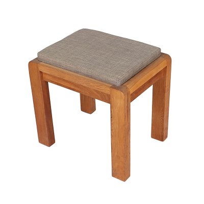 Modern Makeup Desk Chair Wood Upholstered Small Rectangle Stool