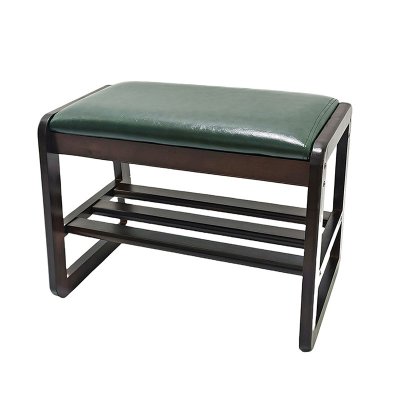 Solid Wood Household Upholstered Shoe Changing Stool