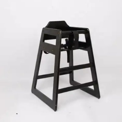 EN Style Wooden Baby High Chair For Hotel - Black Color