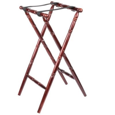 32 Inch Turned Spindle Legs Design Wooden Tray Stand 