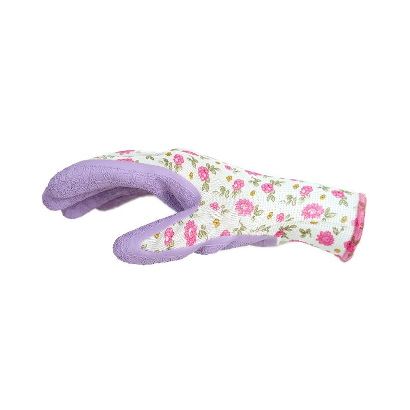 110-1 polyester garden cheap work gloves with latex crinkle palm coating-183