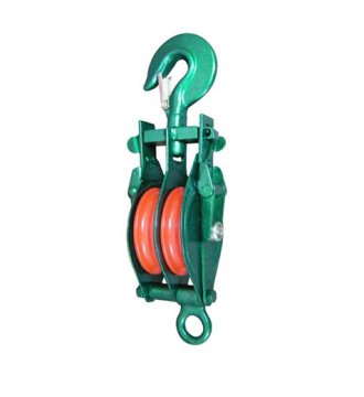 YJ078 7112 Open type pulley blockdouble sheave with hook