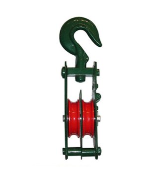 YJ082 7312 Open type pulleyblock double sheave with hook