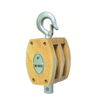 YJ131 JIS wooden pulleydouble with h0ok