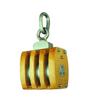 YJ139 JIS ship's wooden block triple with link