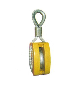 YJ143 nylon rope wooden block single wheel
