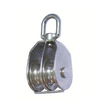 YJ147 SS swivel block withdouble wheel