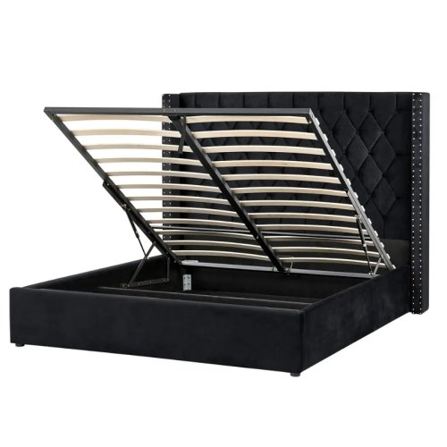 Lit ottoman en velours noir