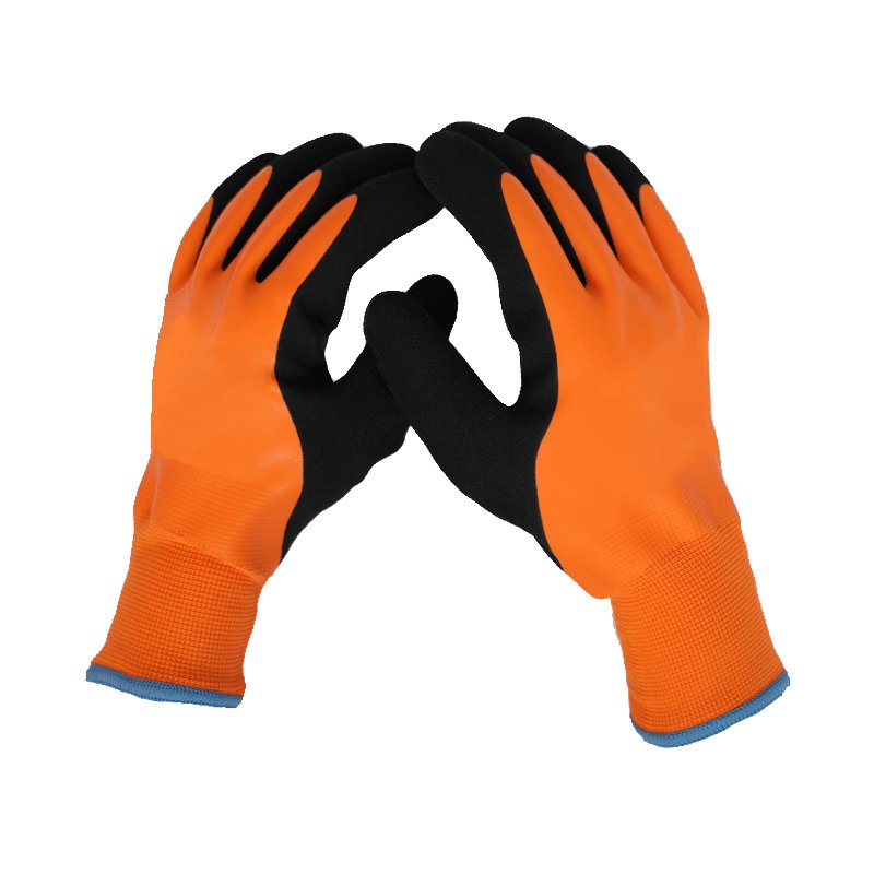 GUANTES DE TRABAJO TÉRMICOS CON CAPA DE LÁTEX DE 15 G Y FORRO POLAR DE 10 G-369