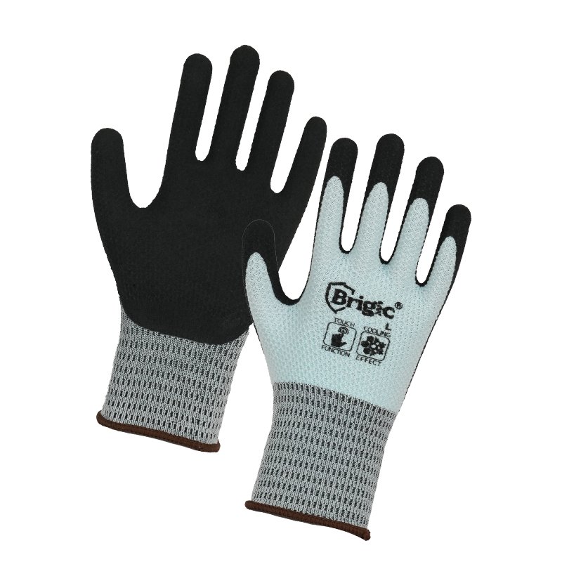 YH105 GUANTES DE TRABAJO CONFORTABLES DE SPANDEX CON SENSACIÓN DE HIELO WAFFLE Y LÁTEX ARENA-485