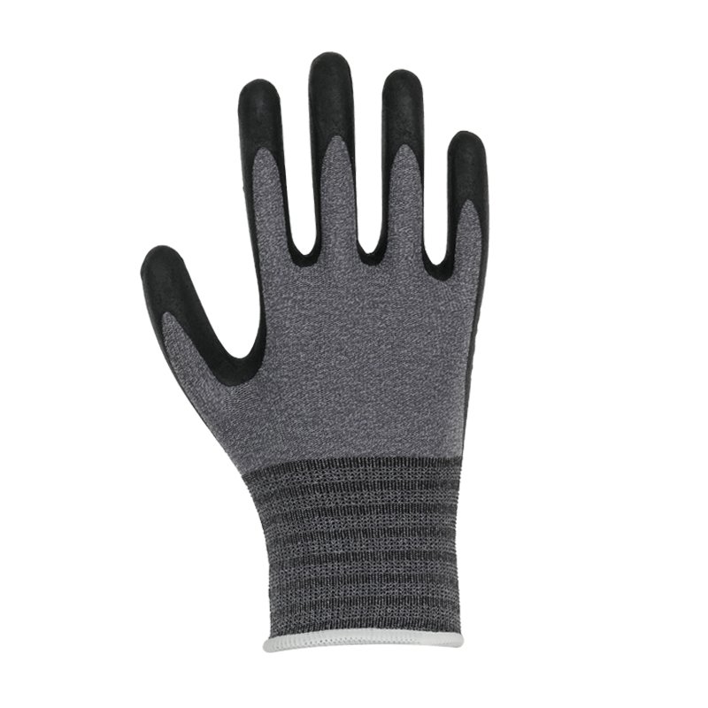 Guantes de trabajo con revestimiento de nitrilo de espuma micro ultradelgado 1201C 15G-512