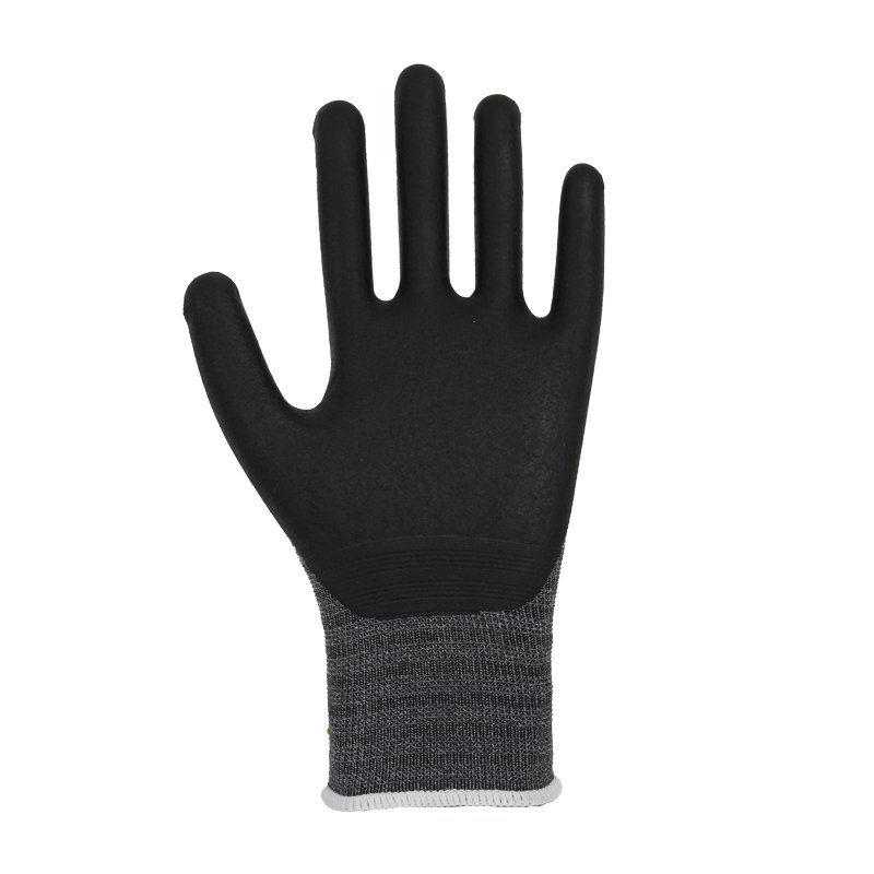 Guantes de trabajo con revestimiento de nitrilo de espuma micro ultradelgado 1201C 15G-513