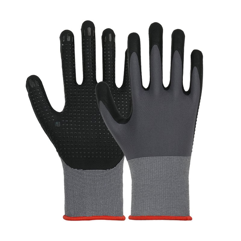 Guantes de trabajo ultraligeros con agarre cómodo y espuma de nitrilo con puntos-531