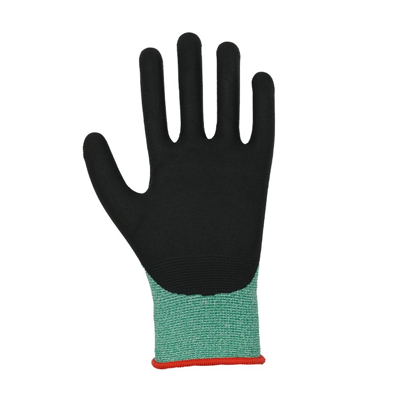 Guantes de trabajo para jardinería con agarre cómodo de espuma de nitrilo de calibre 15 de color verde-534