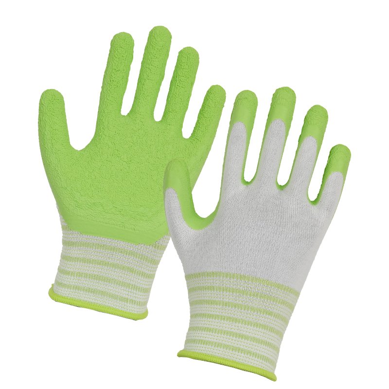 Guantes de trabajo elegantes con pantalla táctil y nuevo patrón con revestimiento de espuma de látex-542