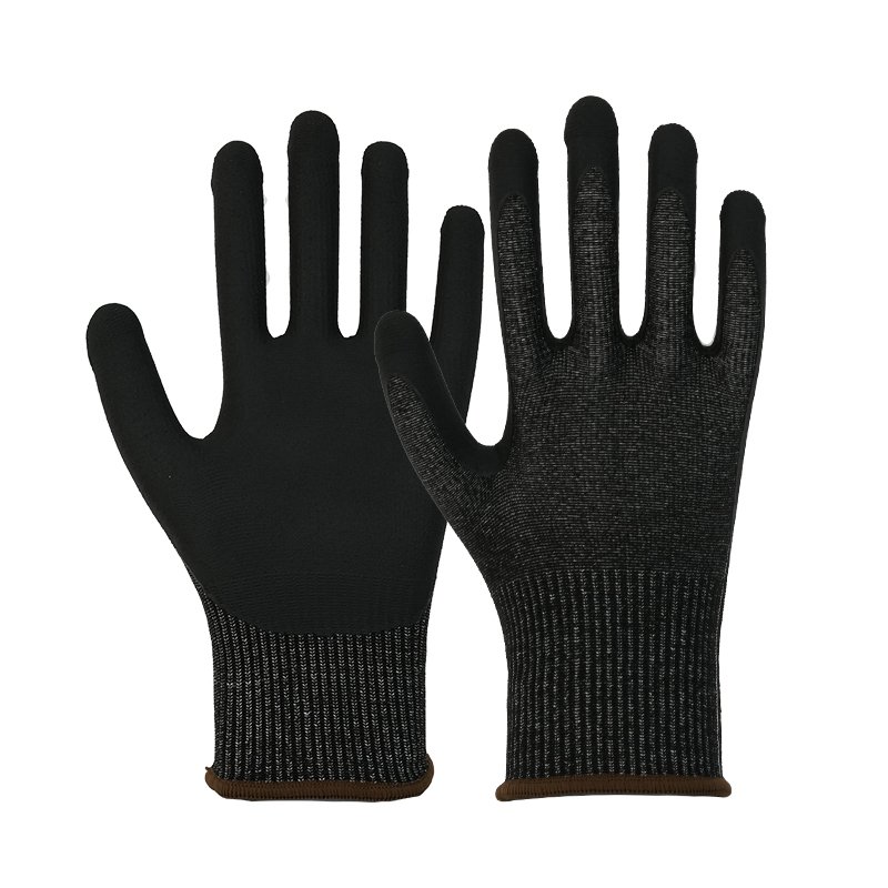 GUANTES DE TRABAJO PROTECTORES CON RECUBIERTA DE ARENA DE NITRILO A5 RESISTENTES A CORTES DE ALTO RENDIMIENTO DE 13 G-616