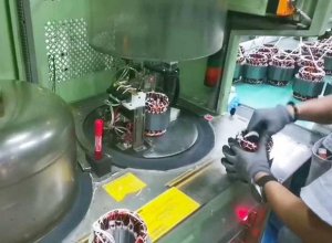 Air conditioner compressor stator vacuum tester application site