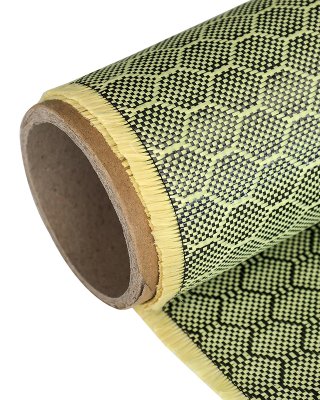 Hybrid Fabric Hexagon Weave Carbon-Kevlar