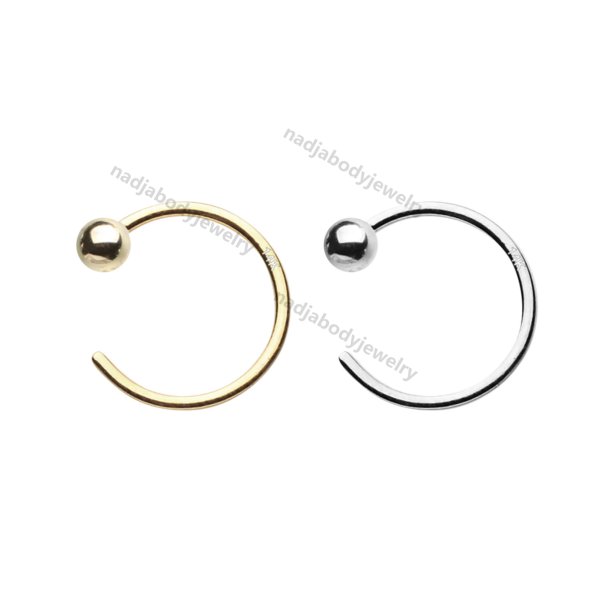 14K Solid Gold Nose Hoop Ring 20G 5/16