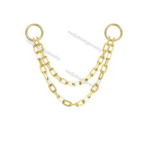14K Gold 2 Layers Rolo Chain