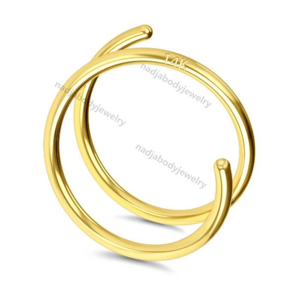 14K Solid Gold 20G Seamless Hoop Nose Hoop