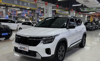 2023 Kia Seltos, white with a black roof (optional)