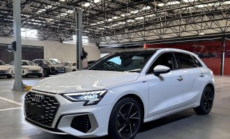 Audi A3, white color, 2023 model, Sportback 35 TFSI, sporty style  