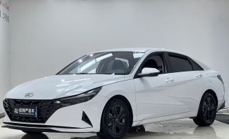 Hyundai Elantra 2022, white color, 1.5L CVT GLS, front-wheel drive (lock with leather seats + seat heating)  