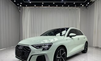 Audi A3, green color, 2022 model, Sportback 35 TFSI, sporty style  