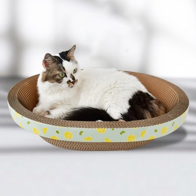 Oval Cat Scratching Board With Green Edge