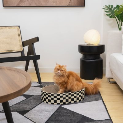 Checkered Oval Cat Scratching Board