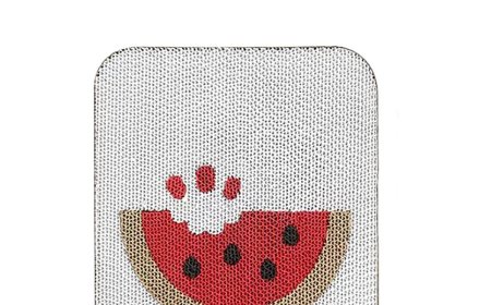 Watermelon-Patterned Cat Scratcher Board Made of Corrugated Cardboard Wins Popularity