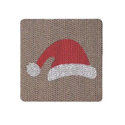 Santa Hat Cat Scratching Board